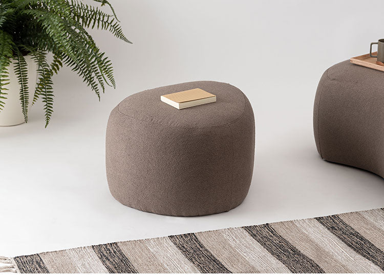 スツール MYS-607 東谷 スツール イス 椅子 チェア チェアー 腰掛け 円形 丸型 丸 円 三角 ベージュ シンプル モダン デザイン 個性的 無地 ファブリック 布地 リビング 寝室 おしゃれ 足置き(代引不可)