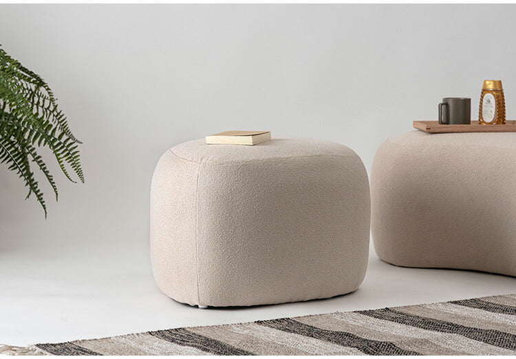 スツール MYS-607 東谷 スツール イス 椅子 チェア チェアー 腰掛け 円形 丸型 丸 円 三角 ベージュ シンプル モダン デザイン 個性的 無地 ファブリック 布地 リビング 寝室 おしゃれ 足置き(代引不可)