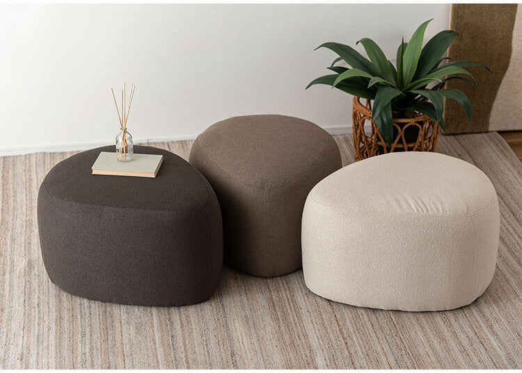 スツール MYS-607 東谷 スツール イス 椅子 チェア チェアー 腰掛け 円形 丸型 丸 円 三角 ベージュ シンプル モダン デザイン 個性的 無地 ファブリック 布地 リビング 寝室 おしゃれ 足置き(代引不可)