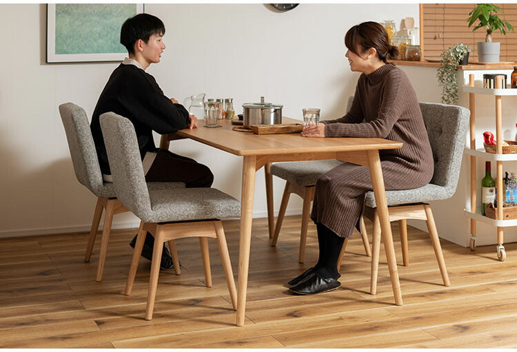 ダイニングチェア チェア 椅子 イス 回転式 座面回転 北欧 ナチュラル 天然木 ファブリック グレー ブラウン アイボリー シンプル かわいい(代引不可)