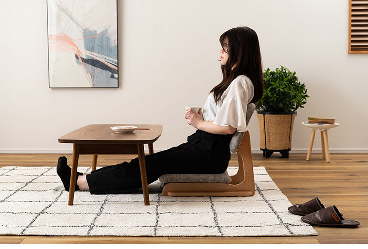 フロアチェア フロアチェア 座椅子 チェア チェアー イス 椅子 おしゃれ シンプル 低め ロースタイル 天然木 木製 ファブリック 布地 アームレス 肘なし 背もたれ センターテーブル こたつ 一人暮らし(代引不可)