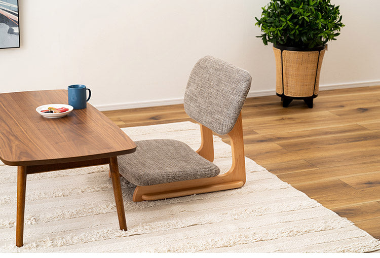 フロアチェア フロアチェア 座椅子 チェア チェアー イス 椅子 おしゃれ シンプル 低め ロースタイル 天然木 木製 ファブリック 布地 アームレス 肘なし 背もたれ センターテーブル こたつ 一人暮らし(代引不可)