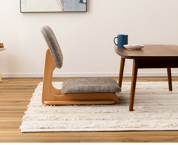 フロアチェア フロアチェア 座椅子 チェア チェアー イス 椅子 おしゃれ シンプル 低め ロースタイル 天然木 木製 ファブリック 布地 アームレス 肘なし 背もたれ センターテーブル こたつ 一人暮らし(代引不可)