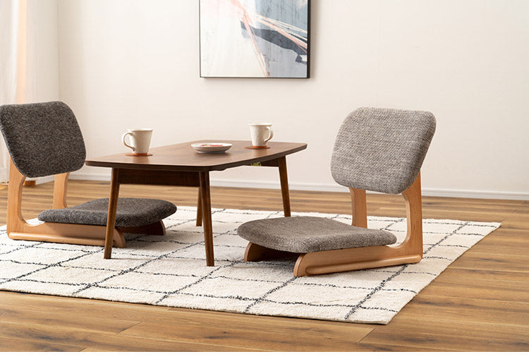 フロアチェア フロアチェア 座椅子 チェア チェアー イス 椅子 おしゃれ シンプル 低め ロースタイル 天然木 木製 ファブリック 布地 アームレス 肘なし 背もたれ センターテーブル こたつ 一人暮らし(代引不可)