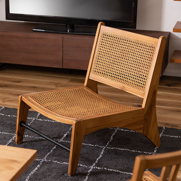 フロアチェア 1人掛け リビング 天然木 ラタン おしゃれ ロータイプ 腰掛け シンプル 椅子 いす 北欧 リビングチェア かわいい 和室 洋室(代引不可)