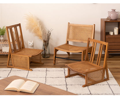 フロアチェア 1人掛け リビング 天然木 ラタン おしゃれ ロータイプ 腰掛け シンプル 椅子 いす 北欧 リビングチェア かわいい 和室 洋室(代引不可)