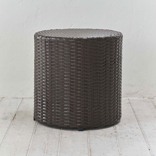 スツール ラウンド チェア おしゃれ 円柱 椅子 いす アームレス 肘なし アルミ 高さ40cm 軽量 軽い リゾート風 ラタン調 南国 ベランダ 庭 ガーデン 完成品 単品 プールサイド シンプル 新生活(代引不可)