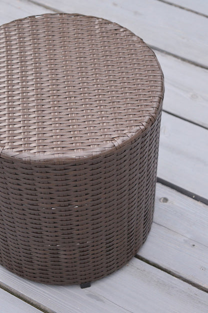 スツール ラウンド チェア おしゃれ 円柱 椅子 いす アームレス 肘なし アルミ 高さ40cm 軽量 軽い リゾート風 ラタン調 南国 ベランダ 庭 ガーデン 完成品 単品 プールサイド シンプル 新生活(代引不可)