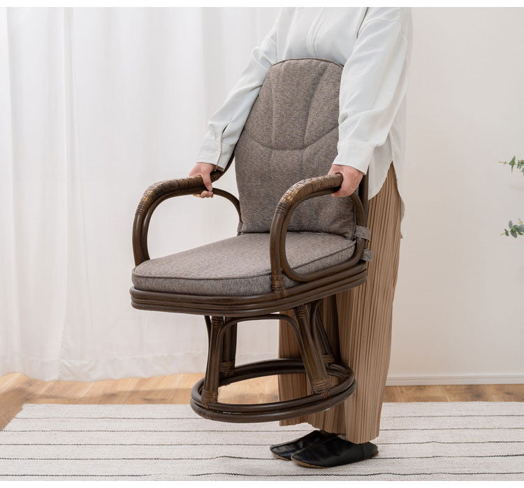 ラタン回転チェア 籐回転椅子 籐家具 籐座椅子 籐座いす 籐座イス 天然 籐 ラタン 回転座椅子 腰痛 敬老の日 ギフト アジアン ラタンチェア 籐編み 藤椅子 藤座椅子 藤いす インテリア おしゃれ(代引不可)