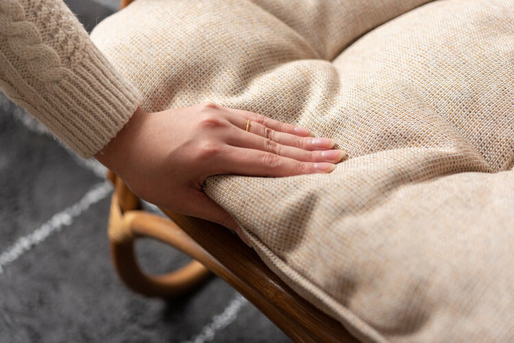 パーソナルチェア ラタンチェア チェア 椅子 いす おしゃれ 天然木 ラタン 籐 クッション アジアン リゾート 一人掛け 1人掛け(代引不可)