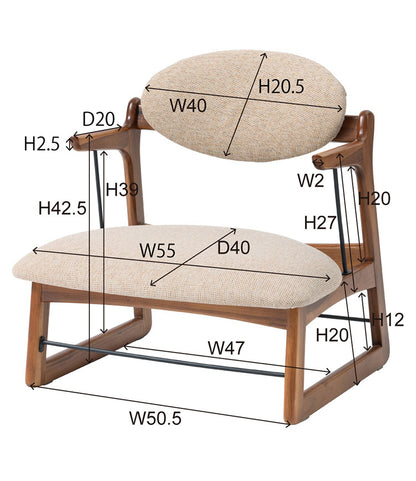 フロアチェア チェア おしゃれ 一人暮らし ファブリック 木製 肘つき アームレスト リビング ダイニング ナチュラル クッション 大きめ ゆったり(代引不可)