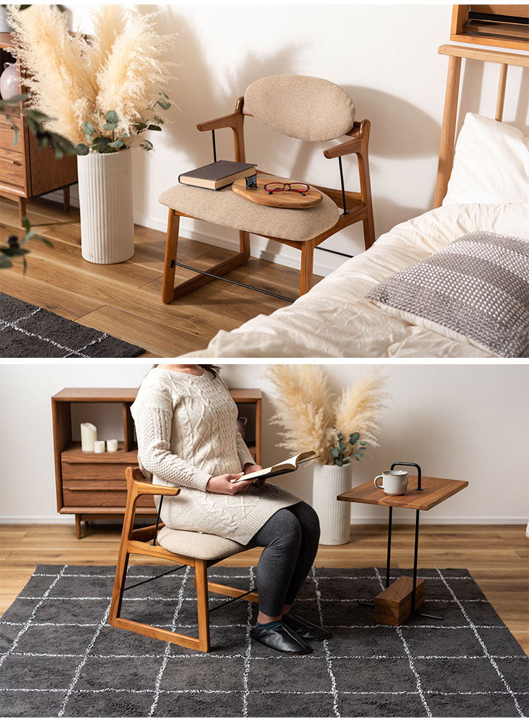 フロアチェア チェア おしゃれ 一人暮らし ファブリック 木製 肘つき アームレスト リビング ダイニング ナチュラル クッション 大きめ ゆったり(代引不可)