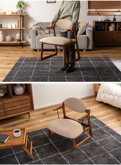 フロアチェア チェア おしゃれ 一人暮らし ファブリック 木製 肘つき アームレスト リビング ダイニング ナチュラル クッション 大きめ ゆったり(代引不可)