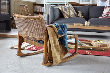 ロッキングチェア チェア パーソナルチェア 椅子 揺り椅子 リラックスチェア 一人掛け リゾート 低め ブラウン 天然木 木製(代引不可)