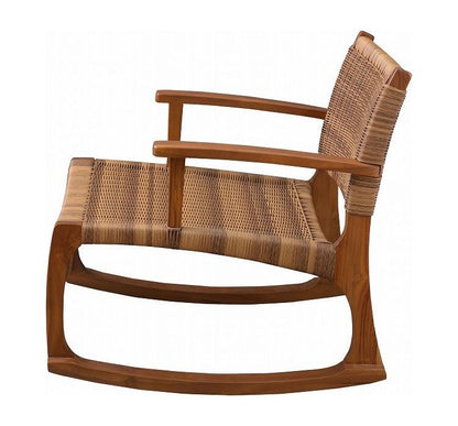 ロッキングチェア チェア パーソナルチェア 椅子 揺り椅子 リラックスチェア 一人掛け リゾート 低め ブラウン 天然木 木製(代引不可)