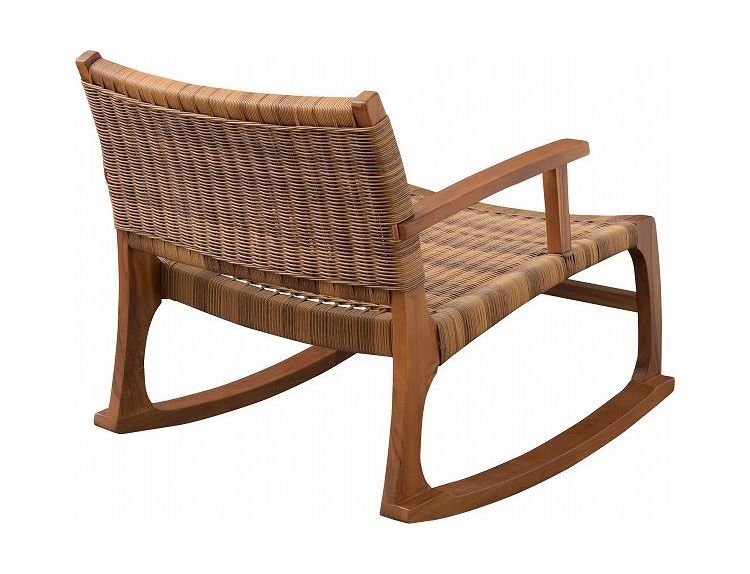 ロッキングチェア チェア パーソナルチェア 椅子 揺り椅子 リラックスチェア 一人掛け リゾート 低め ブラウン 天然木 木製(代引不可)