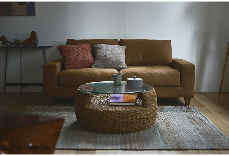 アバカ ラウンドテーブル NRS-5 東谷 ローテーブル センターテーブル ガラステーブル 丸型 丸い 円形 収納棚 おしゃれ アバカ 天然素材 リゾート ラウンジ アジアン ナチュラル(代引不可)