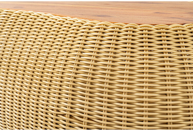 リビングテーブル NRS-6 東谷 センターテーブル テーブル 机 木製 天然木 収納 ビーンズ型 豆型 ラタン 北欧 かわいい おしゃれ 屋外 リビング ダイニング(代引不可)