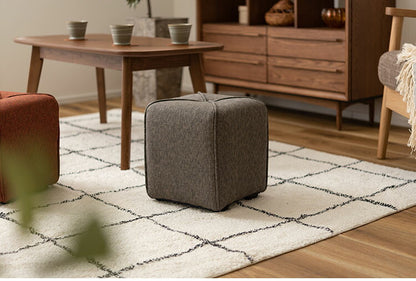 スツール ミニスツール 椅子 簡易椅子 来客 コンパクト 小さい 脚付き かわいい おしゃれ ブラウン アイボリー グレー オレンジ ファブリック いす 玄関 リビング(代引不可)