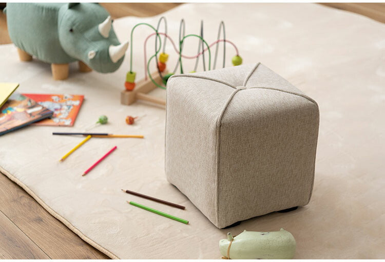 スツール ミニスツール 椅子 簡易椅子 来客 コンパクト 小さい 脚付き かわいい おしゃれ ブラウン アイボリー グレー オレンジ ファブリック いす 玄関 リビング(代引不可)