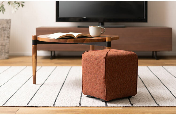 スツール ミニスツール 椅子 簡易椅子 来客 コンパクト 小さい 脚付き かわいい おしゃれ ブラウン アイボリー グレー オレンジ ファブリック いす 玄関 リビング(代引不可)