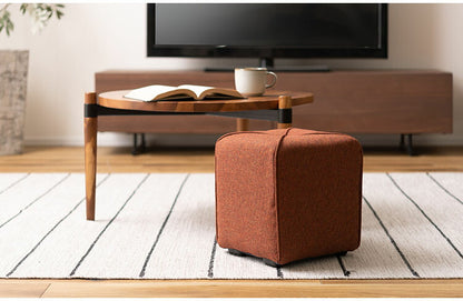 スツール ミニスツール 椅子 簡易椅子 来客 コンパクト 小さい 脚付き かわいい おしゃれ ブラウン アイボリー グレー オレンジ ファブリック いす 玄関 リビング(代引不可)