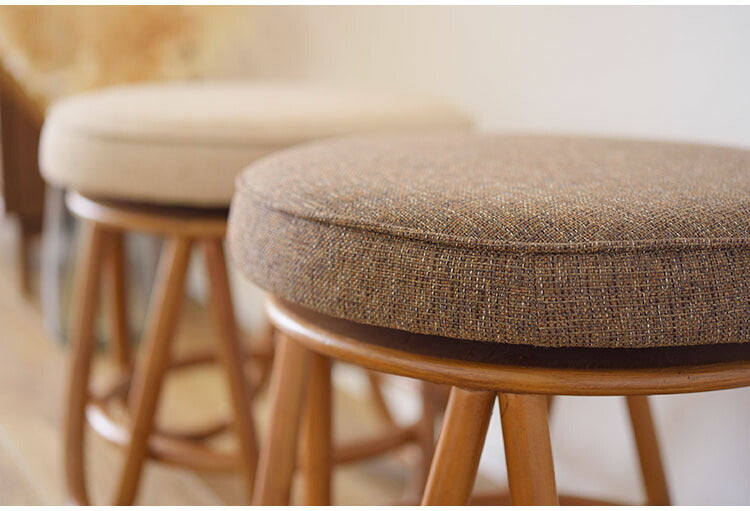 回転スツール スツール ラウンドスツール 椅子 イス いす 360° 360度 回る ラタン ブラウン ベージュ おしゃれ シンプル オットマン 軽量(代引不可)