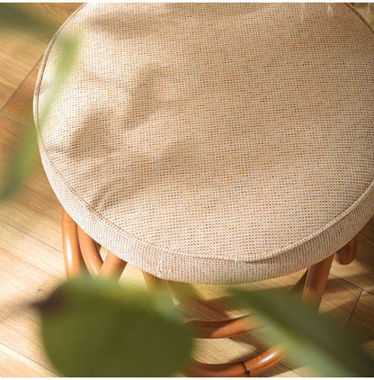 回転スツール スツール ラウンドスツール 椅子 イス いす 360° 360度 回る ラタン ブラウン ベージュ おしゃれ シンプル オットマン 軽量(代引不可)