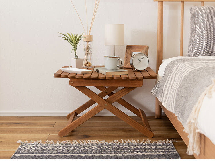 アウトドアテーブル 幅60cm ローテーブル センターテーブル 折りたたみ式 木製 おしゃれ 円形 丸型 コンパクト 持ち運び キャンプ BBQ(代引不可)