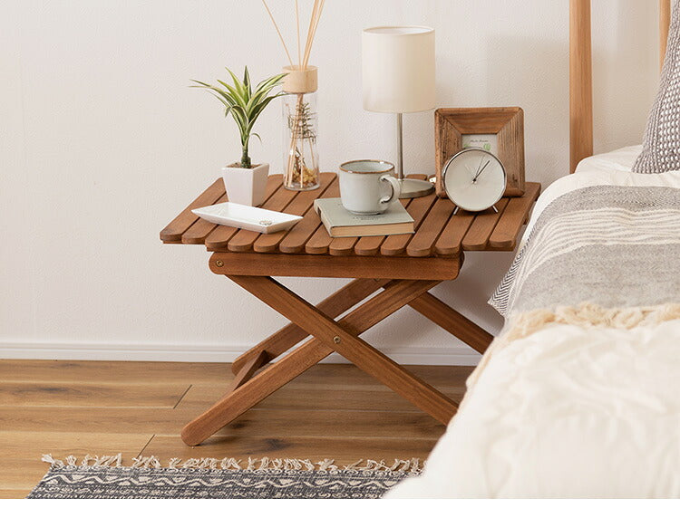 アウトドアテーブル 幅60cm ローテーブル センターテーブル 折りたたみ式 木製 おしゃれ 円形 丸型 コンパクト 持ち運び キャンプ BBQ(代引不可)