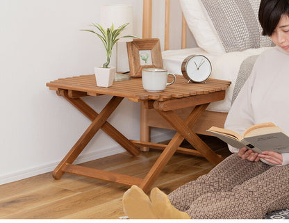 アウトドアテーブル 幅60cm ローテーブル センターテーブル 折りたたみ式 木製 おしゃれ 円形 丸型 コンパクト 持ち運び キャンプ BBQ(代引不可)