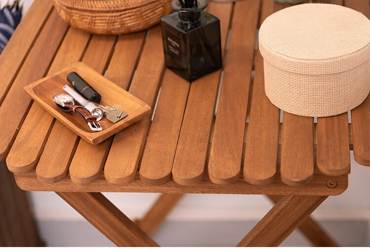 アウトドアテーブル 幅60cm ハイテーブル カフェテーブル ダイニングテーブル 折りたたみ式 木製 おしゃれ 円形 丸型 コンパクト 持ち運び キャンプ BBQ(代引不可)