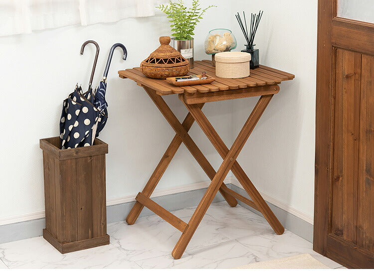 アウトドアテーブル 幅60cm ハイテーブル カフェテーブル ダイニングテーブル 折りたたみ式 木製 おしゃれ 円形 丸型 コンパクト 持ち運び キャンプ BBQ(代引不可)