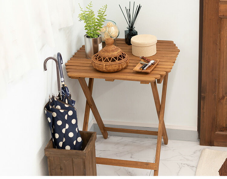 アウトドアテーブル 幅60cm ハイテーブル カフェテーブル ダイニングテーブル 折りたたみ式 木製 おしゃれ 円形 丸型 コンパクト 持ち運び キャンプ BBQ(代引不可)