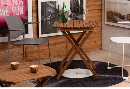 アウトドアテーブル 幅60cm ハイテーブル カフェテーブル ダイニングテーブル 折りたたみ式 木製 おしゃれ 円形 丸型 コンパクト 持ち運び キャンプ BBQ(代引不可)