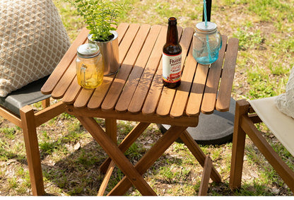 アウトドアテーブル 幅60cm ハイテーブル カフェテーブル ダイニングテーブル 折りたたみ式 木製 おしゃれ 円形 丸型 コンパクト 持ち運び キャンプ BBQ(代引不可)