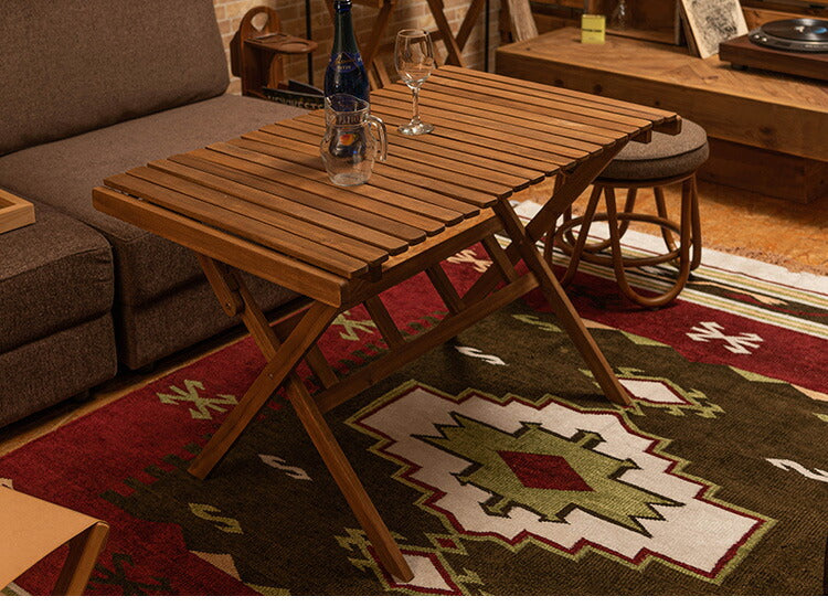 ロールトップテーブル 幅100cm Lサイズ ロールトップ テーブル 机 アウトドアテーブル フォールディングテーブル 折りたたみ アウトドア キャンプ ハイテーブル 高め 収納 持ち運び 収納袋(代引不可)