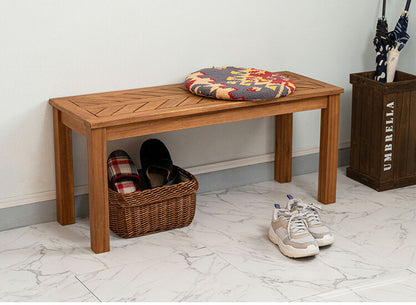 ベンチ 長椅子 幅100cm 2人掛け ダイニングベンチ アカシア 天然木 チェア 椅子 いす イス 木製 オイル仕上げ ナチュラル シンプル ヘリンボーン風 アームレス ダイニング リビング(代引不可)