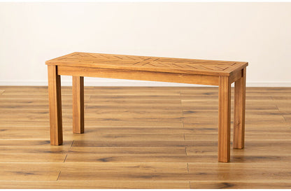 ベンチ 長椅子 幅100cm 2人掛け ダイニングベンチ アカシア 天然木 チェア 椅子 いす イス 木製 オイル仕上げ ナチュラル シンプル ヘリンボーン風 アームレス ダイニング リビング(代引不可)