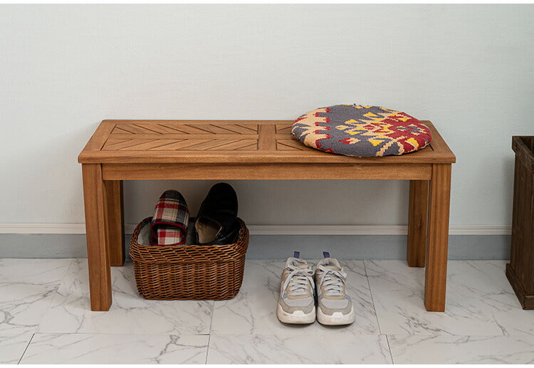 ベンチ 長椅子 幅100cm 2人掛け ダイニングベンチ アカシア 天然木 チェア 椅子 いす イス 木製 オイル仕上げ ナチュラル シンプル ヘリンボーン風 アームレス ダイニング リビング(代引不可)