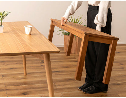 ベンチ 長椅子 幅130cm 2人掛け ダイニングベンチ アカシア 天然木 チェア 椅子 いす イス 木製 オイル仕上げ ナチュラル シンプル ヘリンボーン風 アームレス ダイニング リビング(代引不可)