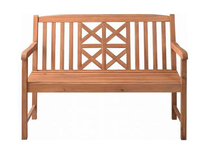 ベンチ 二人掛け 2人掛け 木製 おしゃれ 肘付き アーム付き ガーデン アウトドア アカシア 天然木 バルコニー ナチュラル(代引不可)