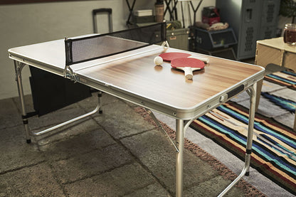 テーブル アウトドアテーブル フォールディングテーブル 卓球台 卓球テーブル アウトドア キャンプ 公園 家族 子供 楽しい 持ち運び 折りたたみ 高さ調整 収納付き(代引不可)