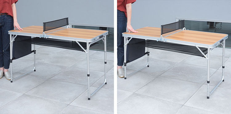 テーブル アウトドアテーブル フォールディングテーブル 卓球台 卓球テーブル アウトドア キャンプ 公園 家族 子供 楽しい 持ち運び 折りたたみ 高さ調整 収納付き(代引不可)