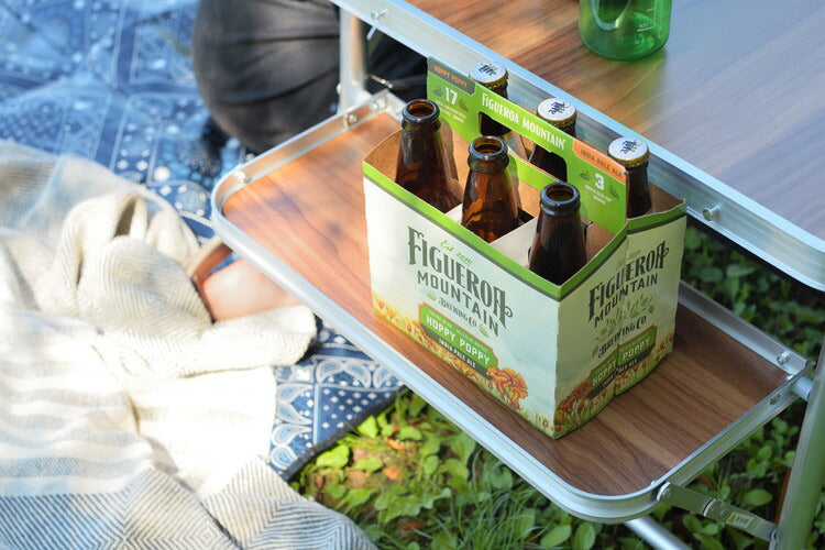 フォールディングテーブル アウトドアテーブル 折りたたみテーブル テーブル 棚付き トレー付き 収納 キャンプ BBQ アウトドア 軽量 コンパクト ベランピング おうちキャンプ(代引不可)