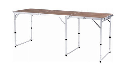 フォールディングテーブル アウトドアテーブル ワイドテーブル 折りたたみテーブル テーブル 横幅180cm 高さ調節 3段階調節 収納 キャンプ BBQ アウトドア 軽量 コンパクト ベランピング(代引不可)