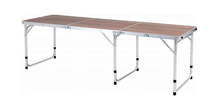 フォールディングテーブル アウトドアテーブル ワイドテーブル 折りたたみテーブル テーブル 横幅180cm 高さ調節 3段階調節 収納 キャンプ BBQ アウトドア 軽量 コンパクト ベランピング(代引不可)