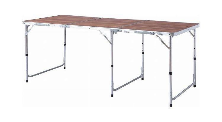 フォールディングテーブル アウトドアテーブル ワイドテーブル 折りたたみテーブル テーブル 横幅180cm 高さ調節 3段階調節 収納 キャンプ BBQ アウトドア 軽量 コンパクト ベランピング(代引不可)