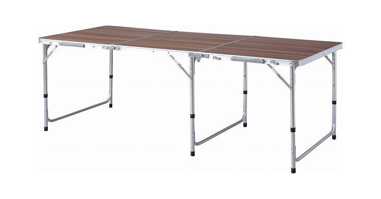 フォールディングテーブル アウトドアテーブル ワイドテーブル 折りたたみテーブル テーブル 横幅180cm 高さ調節 3段階調節 収納 キャンプ BBQ アウトドア 軽量 コンパクト ベランピング(代引不可)