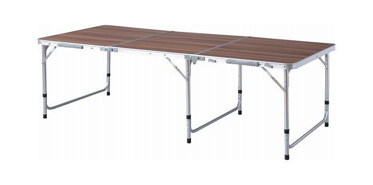 フォールディングテーブル アウトドアテーブル ワイドテーブル 折りたたみテーブル テーブル 横幅180cm 高さ調節 3段階調節 収納 キャンプ BBQ アウトドア 軽量 コンパクト ベランピング(代引不可)